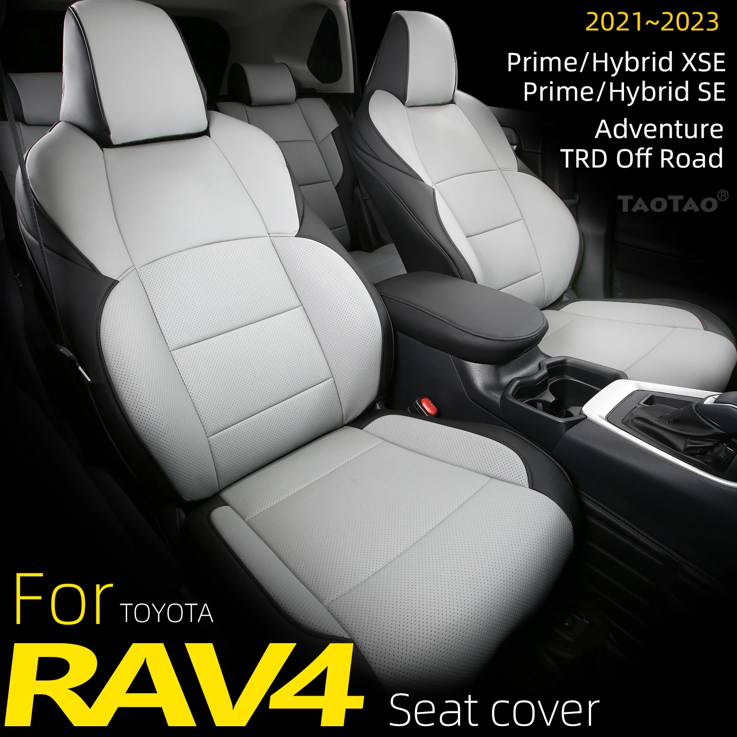 for toyota rav4 car seat cover 2019 2020 2021 2022 2023 leather seat covers full set Hybrid SE XSE Prime Adventure TRD Off Road