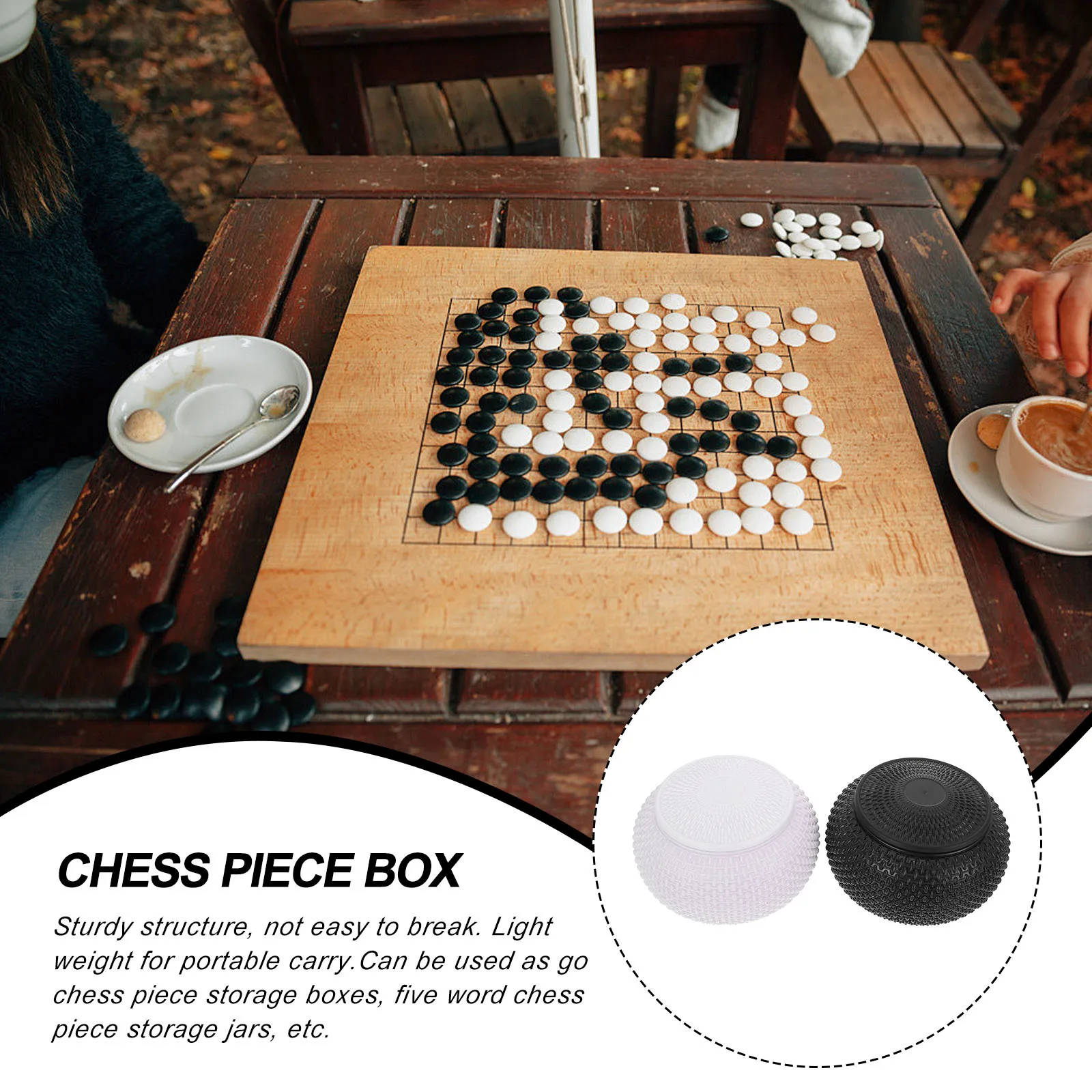 

2Pcs Go Chess Pieces Storage Box Durable Plastic Organizer Portable Sturdy Chess Piece Storage Can Plastic Box
