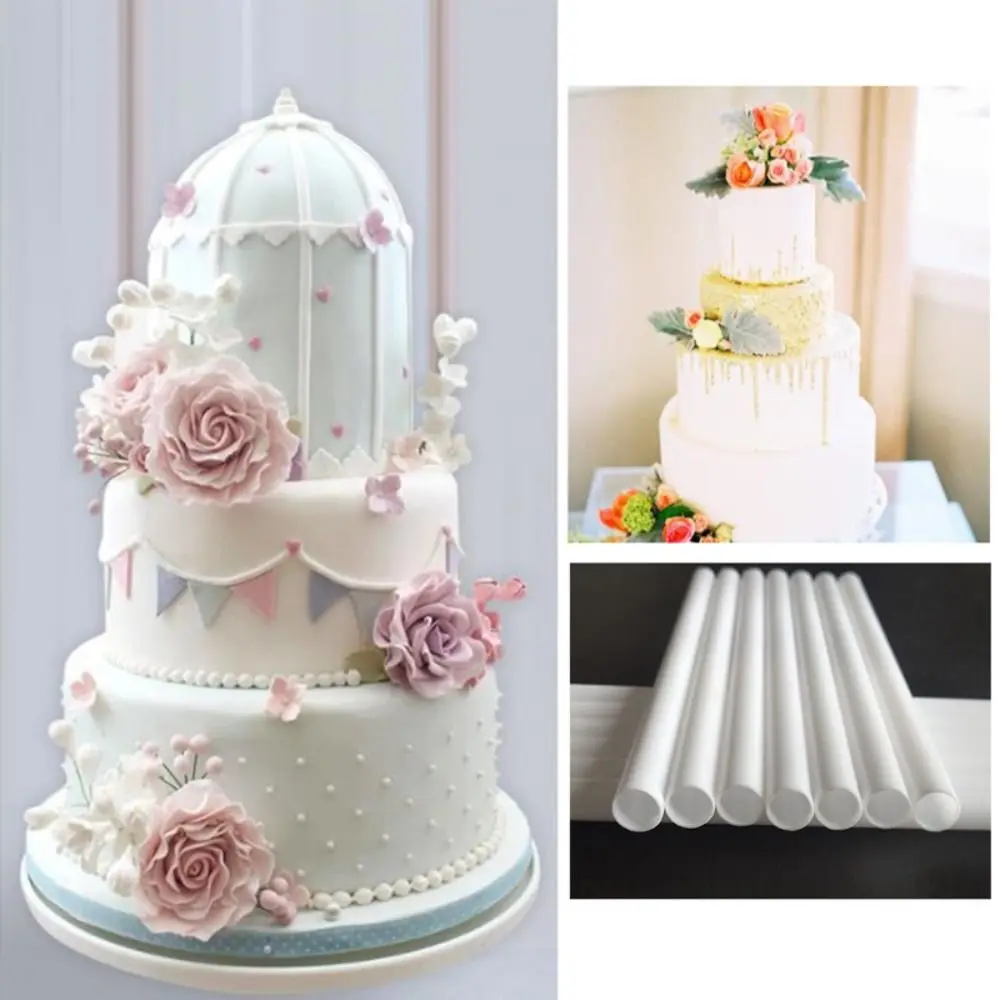 10Pcs Safe 20cm/24cm/30cm Cake Dowels Reusable Round Cake Support Rods White Cake Stacking Sticks Baking Accessories