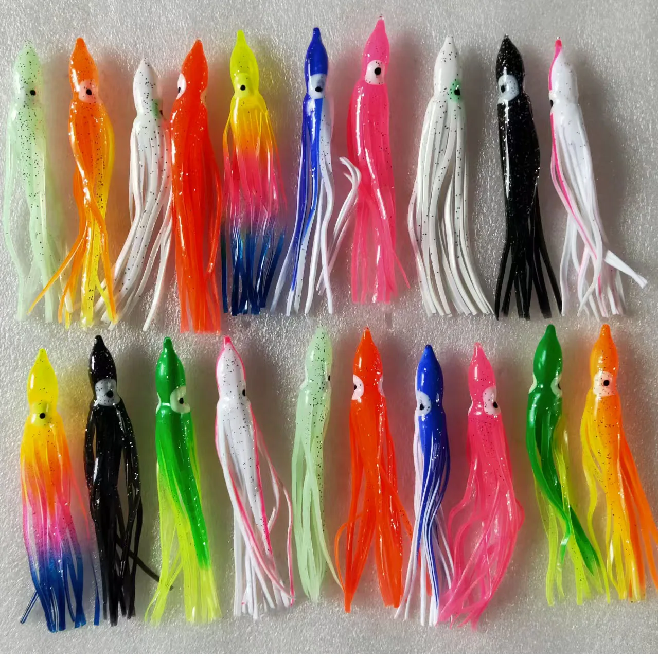 100pcs12cm fishing lure,soft lure. squid jigs ,saltwater octopus bait,soft silicone lure ,squid hook.  squid lure