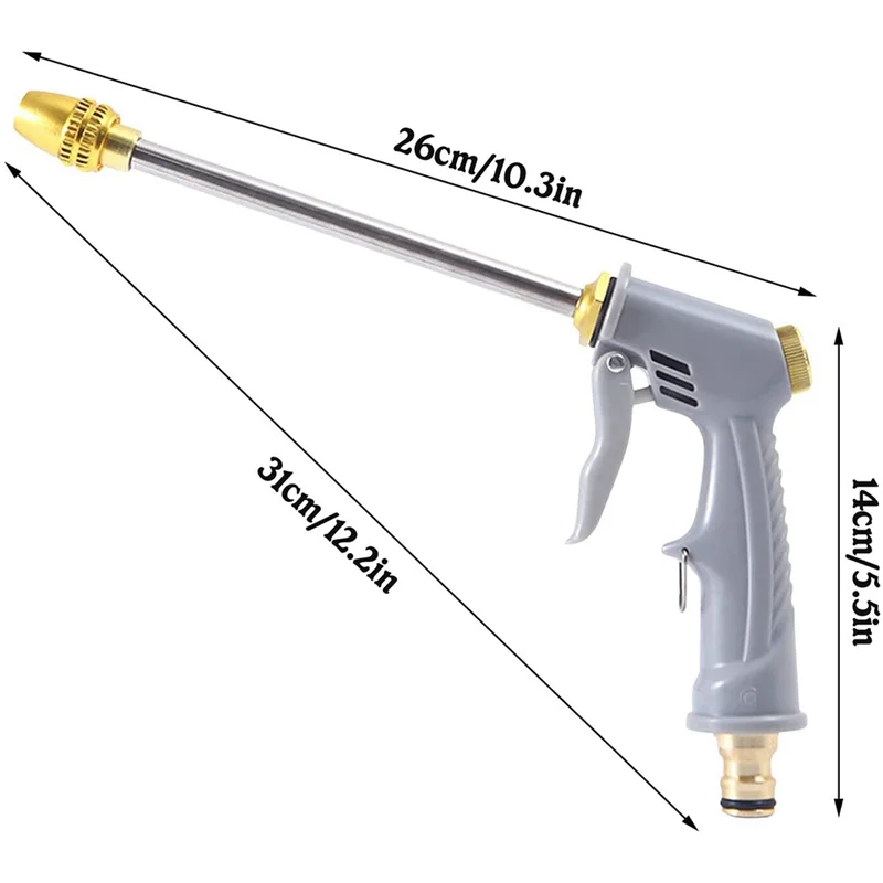 Hogedruk Waterslang Mondstuk Lange Spray Nozzle Tuinslang Carwash, Geschikt Voor Het Reinigen Van Uw Huis, Auto, Tuin