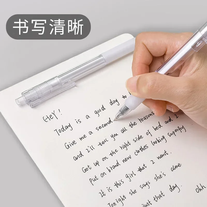 A 50PCS Transparent Press Rollerball Pen For Student Exam Press Type Fountain Pen For Office Stationery Black Signature Pen B