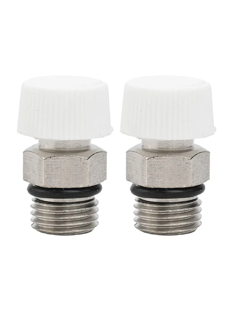 2Pcs For BSP Male Thread Nickel Plated Brass Manual Radiator Air Vent Plug Valve Replacement Parts Used In Radiator HeatingS