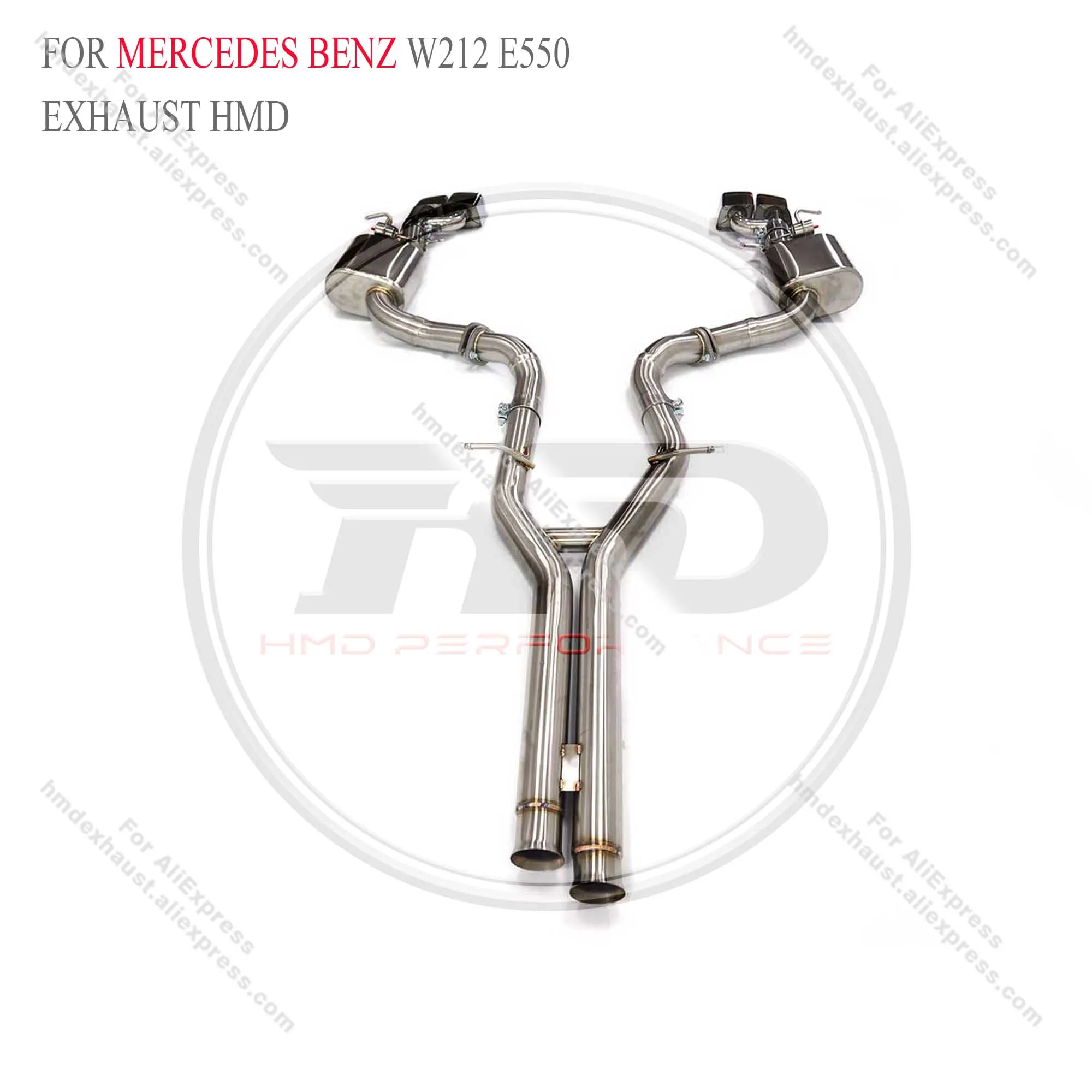 HMD Stainless Steel Exhaust System Performance Catback for Mercedes Benz W212 E550 With valves