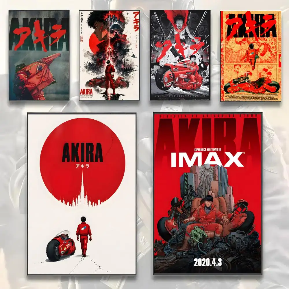 Akira Anime Cyberpunk Poster Self-adhesive Advanced Aesthetic Printing Paper Wall Art for Living Room Home Decor
