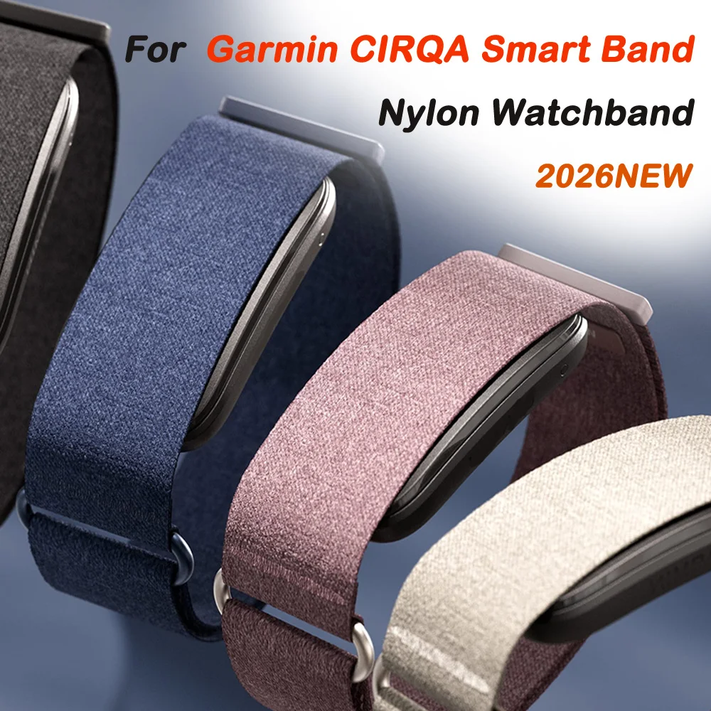 Pulseira de Nylon Macia para Homens e Mulheres para Garmin CIRQA Smart Band, Rastreador de Fitness, Pulseira Ajustável com Laço Trançado Quickfit