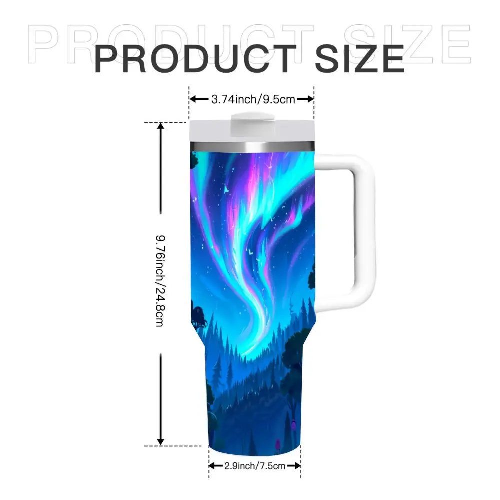 40Oz Stainless Steel Insulated Tumbler with Handle And Straw, Multi-Color Contrast Design, Double-Wall Vacuum Insulated Travel Mug, Keeps Cold 12H/Hot 6H, Leak-Proof Lid, Perfect for Home, Office, Car, Gym, Ideal Birthday Or Holiday Gift for Women