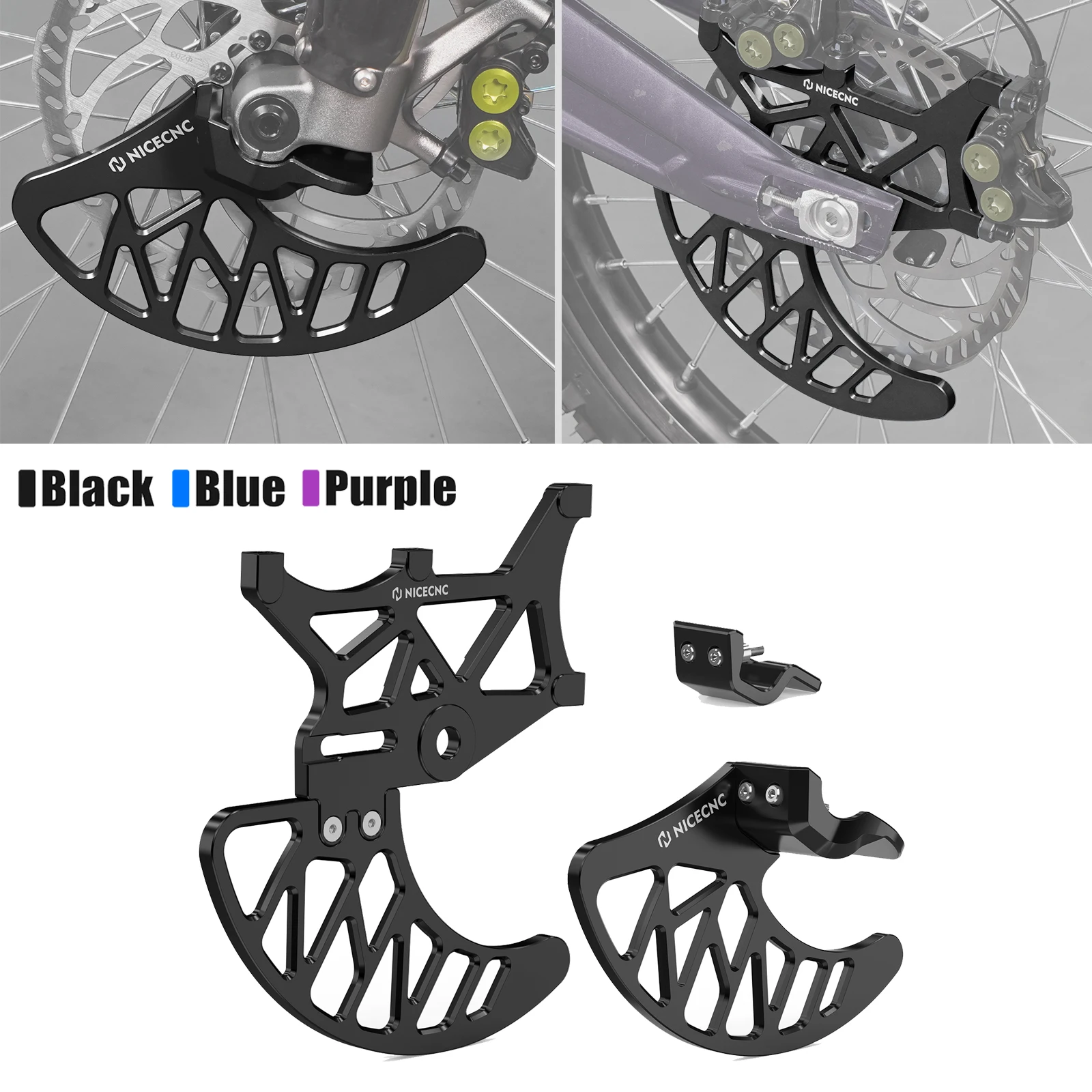 NICECNC For Surron Light Bee X For SUR-RON Light Bee S L1E Front Rear Brake Disc Guard Front Fork Leg Guard For Segway X160 X260
