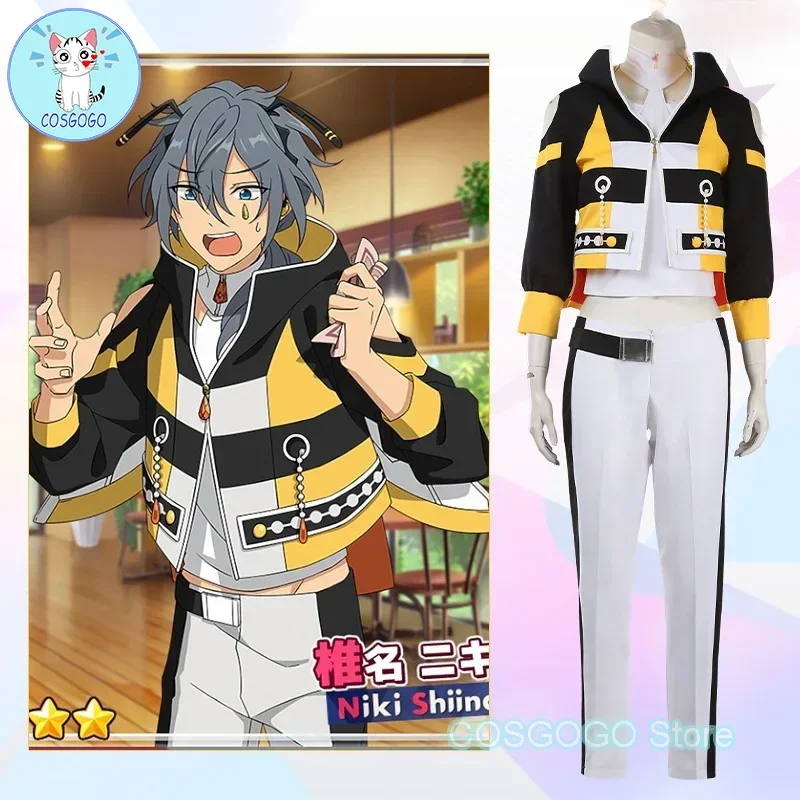 COSGOGO [Customized] Ensemble Stars 2 Hardworking Honey Bee Shiina Niki / Amagi Rinne Cosplay Costume Halloween Costume