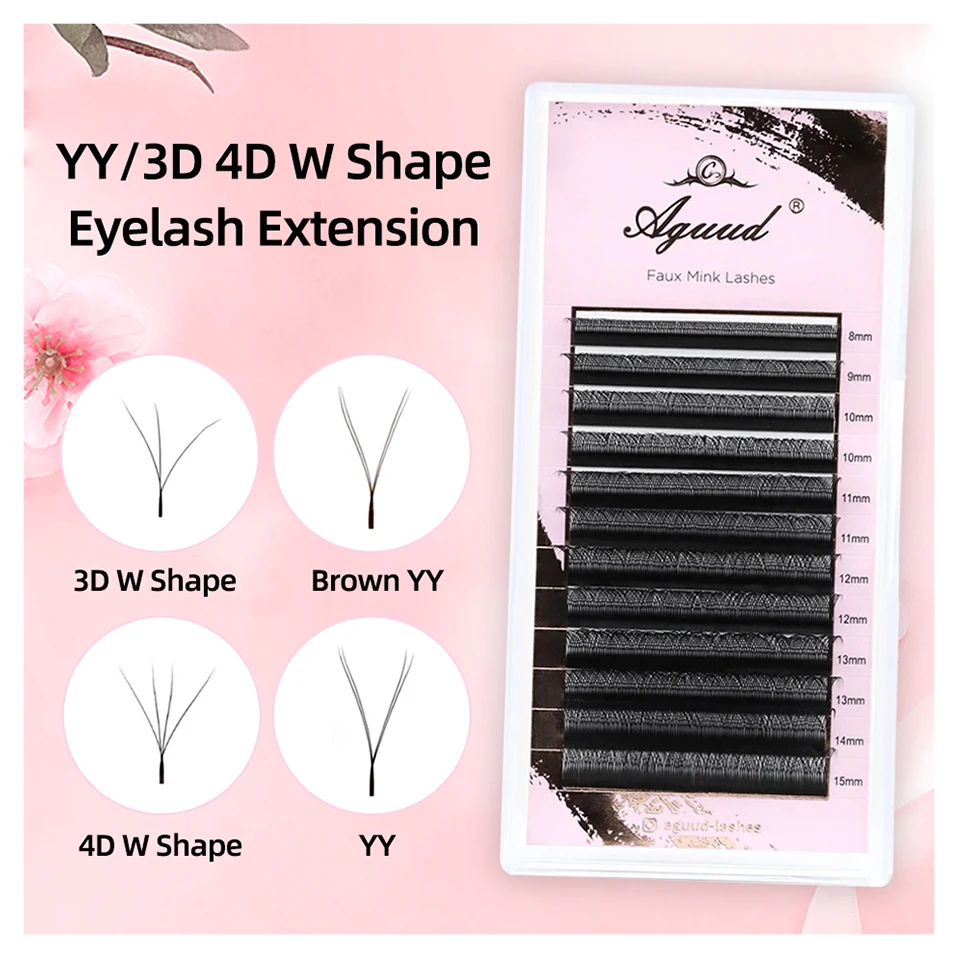 

YY Shape Triple Tips Hand Woven Premium Soft Light Natural Eyelashes Extension 3D 4D W Automatic Flowering Premade Fan YY Lashes