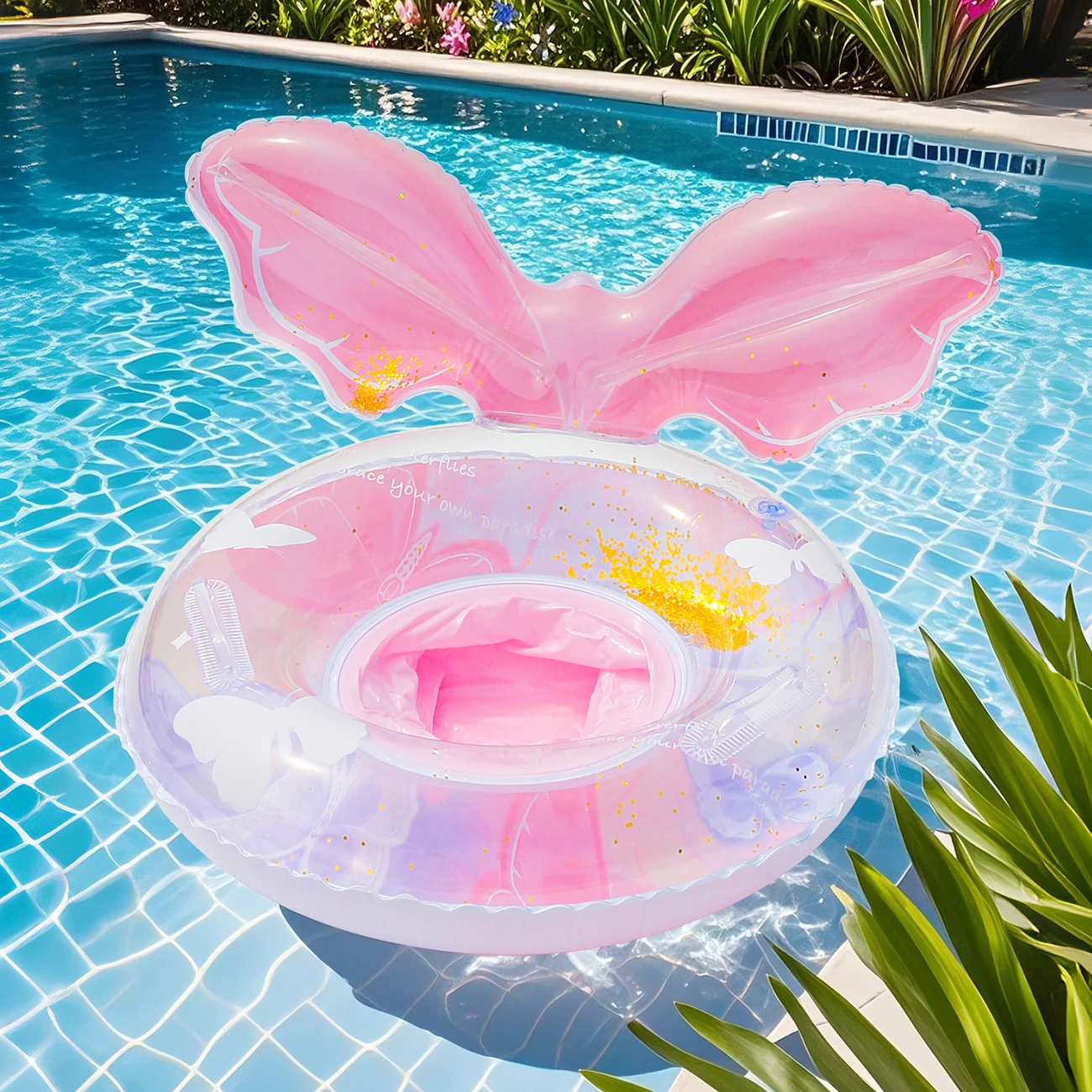 1PC プールフロートリング、インフレータブルスイムチューブ、水泳アクセサリー、夏のウォータースポーツに最適、プールフロートギア