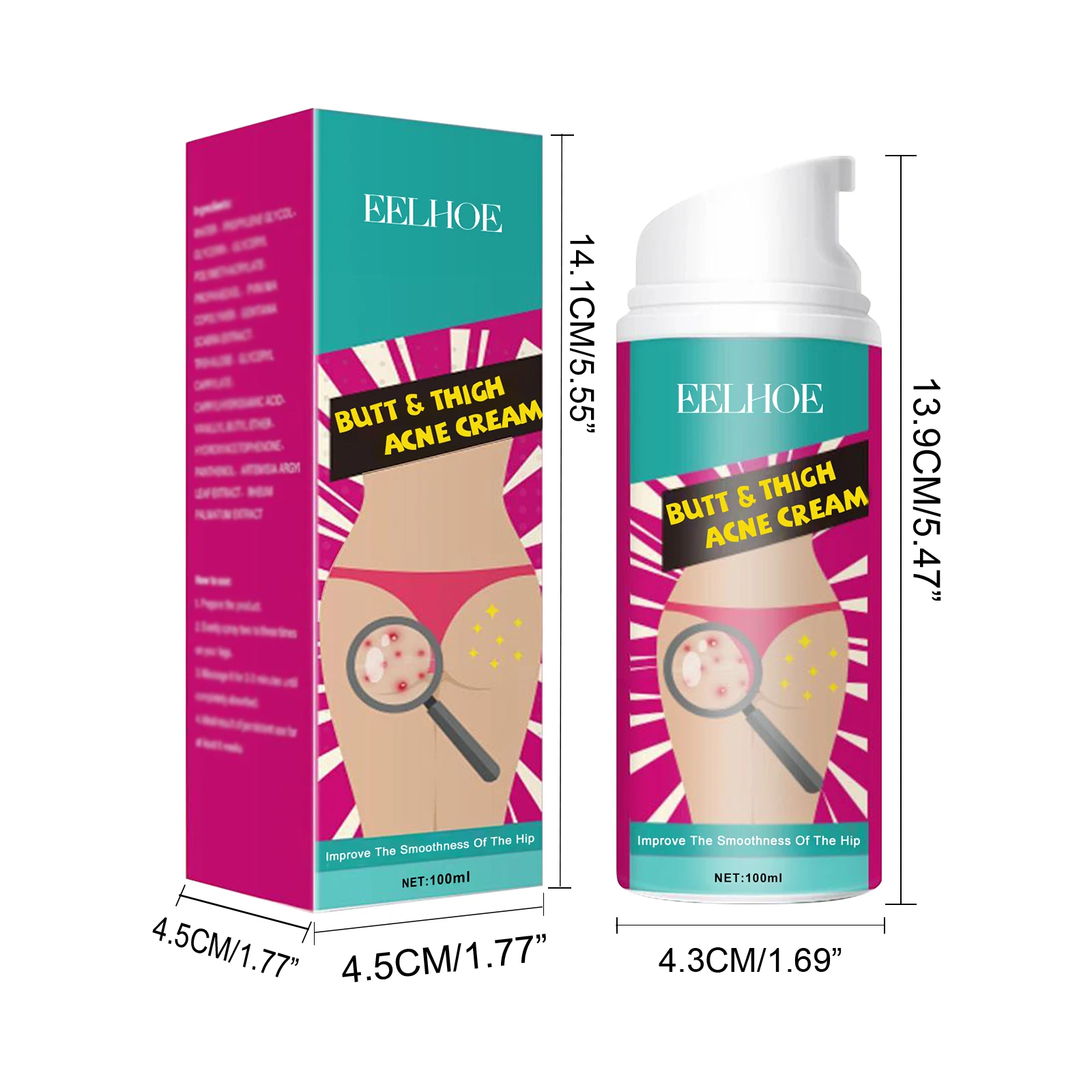 Butt Thigh Acne Cream Remove Pimples Moisturizing Clarifying Brightening Smoothing Skin Care Thigh Acne Removal Cream - view 6