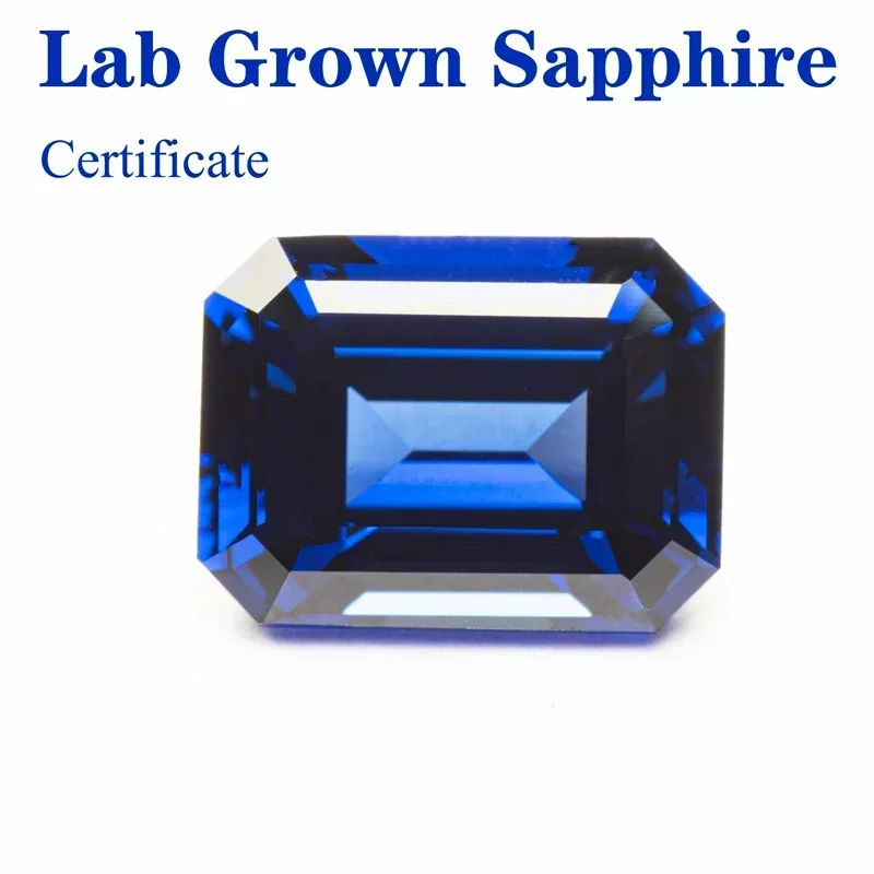 

Lab Grown Sapphire Emerald Cut Royal Blue VVS1 Selectable AGL Certificate for Gemstone Charms Beads Diy Jewelry Making Materials