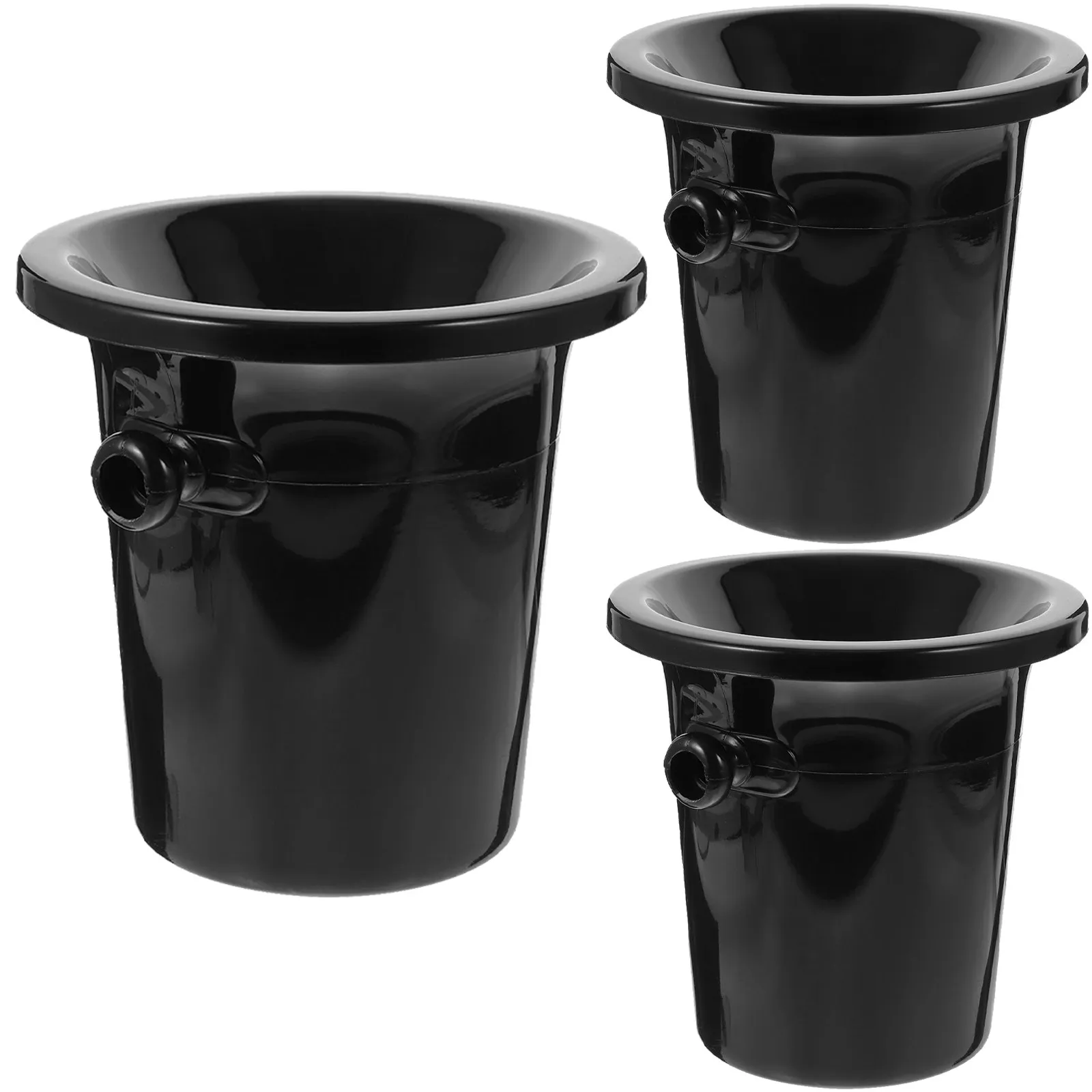 

Набор из 3 черных больших круглых ведер для дегустации вина с двойными ручками, креативные ведерки для льда, для бара, для напитков