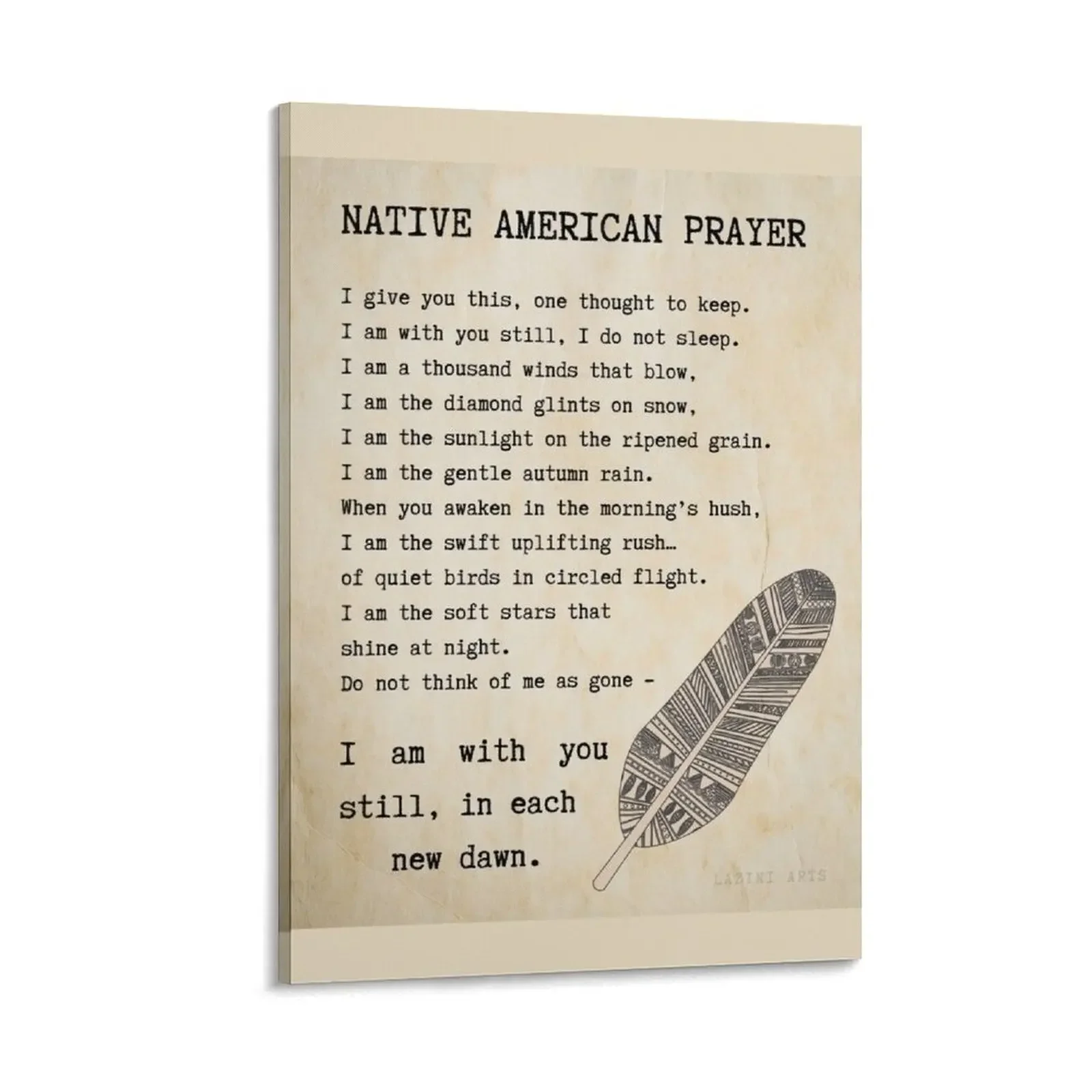 

Serenity prayer, Cherokee prayer, Native American prayer Canvas Painting art canvas wall decoration poster mural