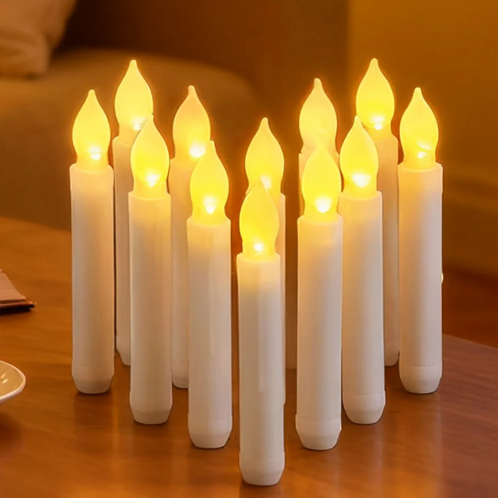 

12 шт. беспламенные плавающие свечи на батарейках, конические ручные свечи для рождественской свадьбы, дня рождения