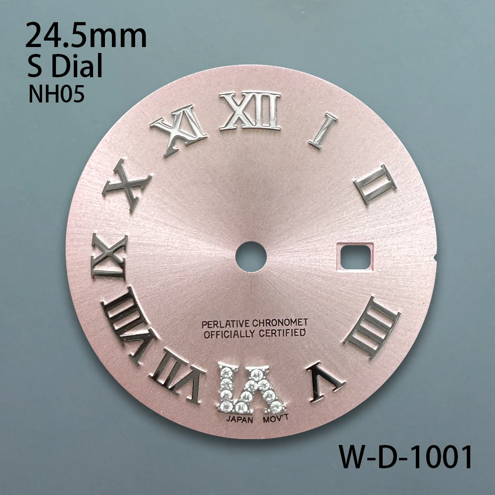 24.5mm S Logo Rome Sunburst Dial Fit NH05 Japan Movement Diamond LadiesHigh Quality Dial Watch Modification Accessories