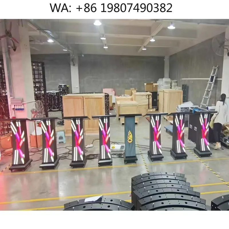 Custom LED Video Wall Metal DJ Booth Table With Logo Display Fashion Podium Furniture for Nightclub Elevator Commercial Stage Us
