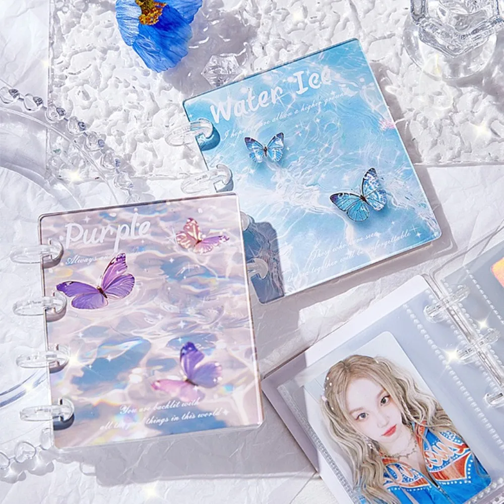 

New Butterfly in Water Card Album 3 Inch Mini Idol Card Collect Book with 20 Internal Pages PP Postcard Book Unisex