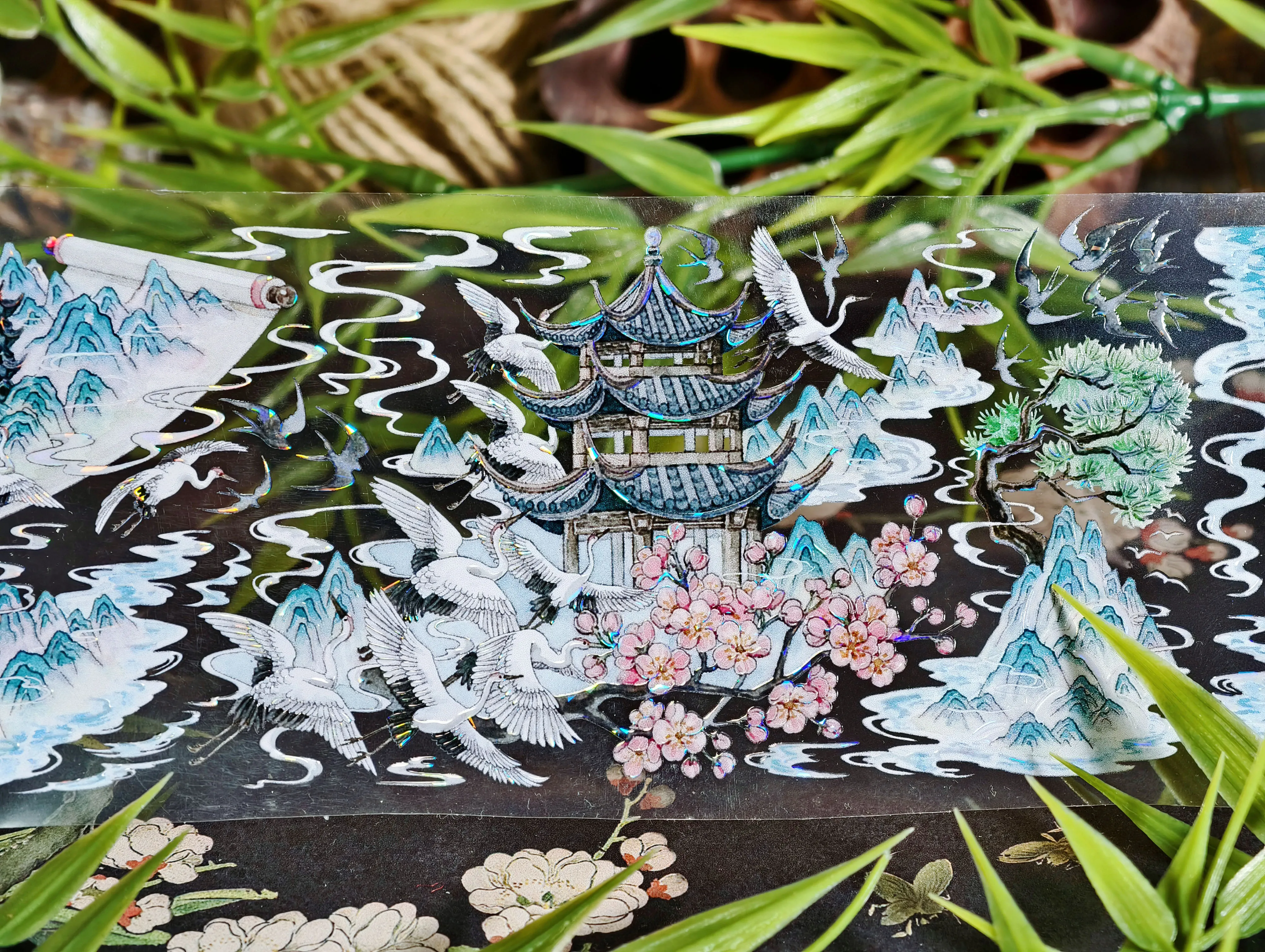 Chinese Style Washi Tape - Chun Ying Jin Shell Light Design PET