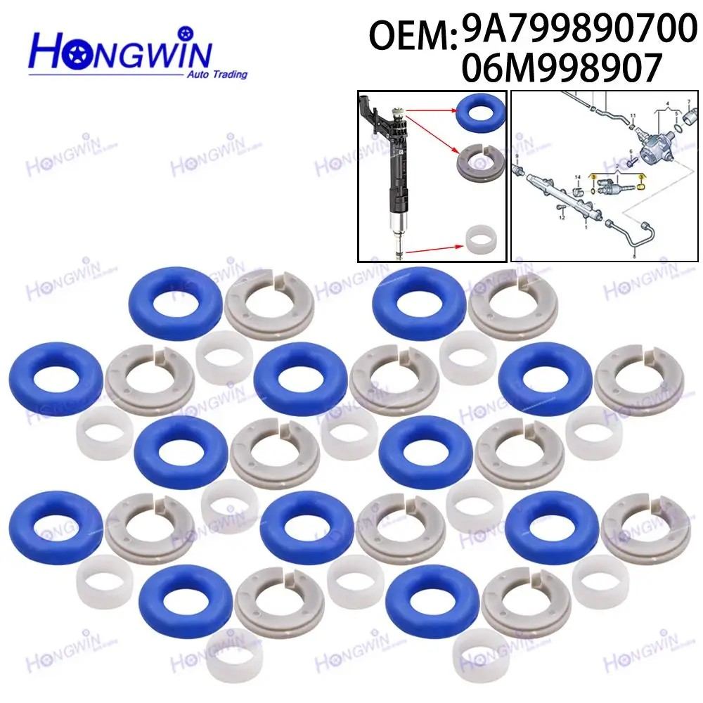 

3/6/9/12SET 06M998907 9A799890700 04E906036AF Fuel Injector Seal For Audi A1 8X1 8XK Convertible Porsche 971 Seat IV SC 6J8