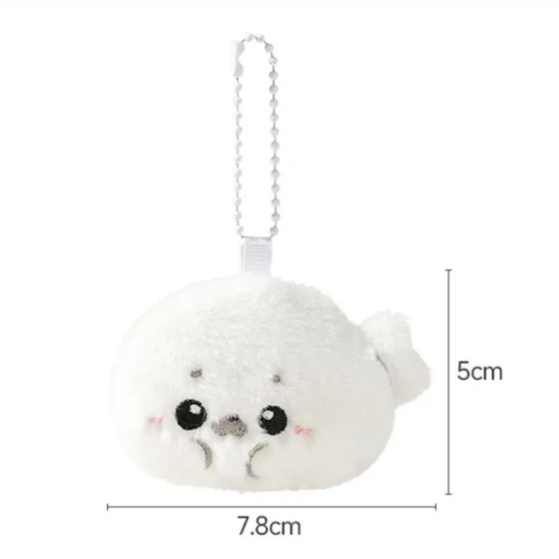 Ciondolo portachiavi bambola di peluche con sigillo morbido Accessori per bambole di pezza animale dell'oceano Portachiavi con sigillo soffice Kawaii Decorazione per la casa