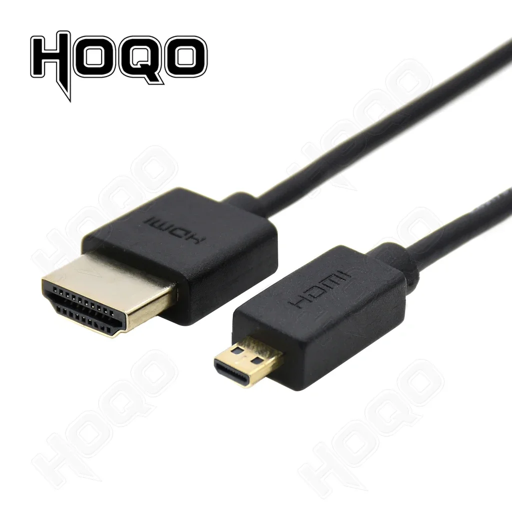 Ultra fino 4k micro hdmi para hdmi para mini cabo hdmi od 3.2mm super macio @ 60hz leve portátil 1 curto fino hdmi2.0 enrolado