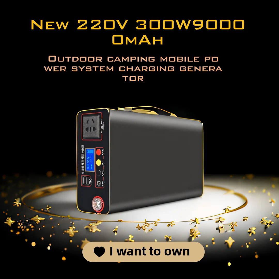 220V Large Capacity Outdoor Power Bank 90000mAh 300W Portable Charging Station Lifepo4 Power System Rechargeable Generator