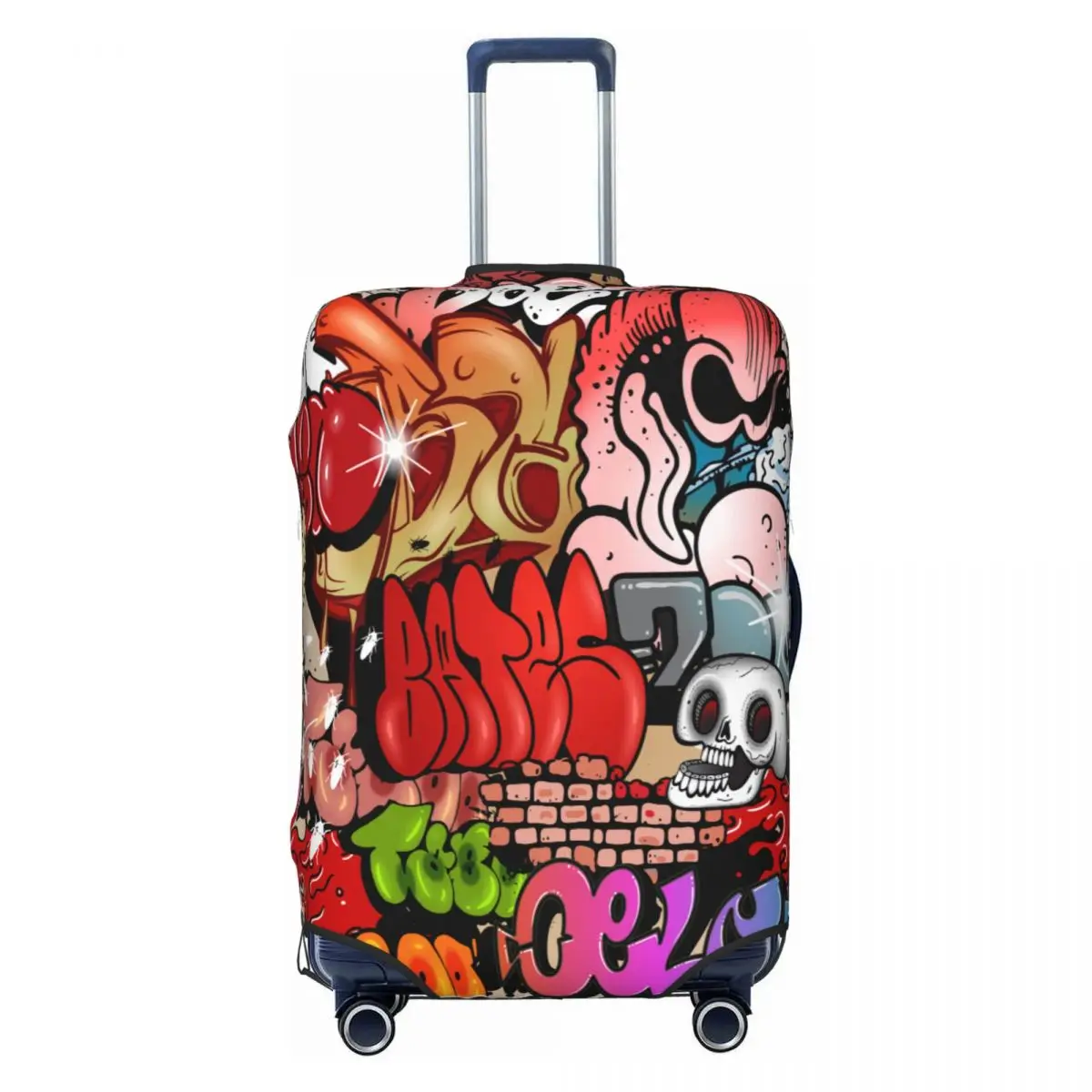 

Пользовательские граффити уличный красочный череп настенный чехол для багажа Забавные дорожные чехлы для чемоданов 18-32 дюймов