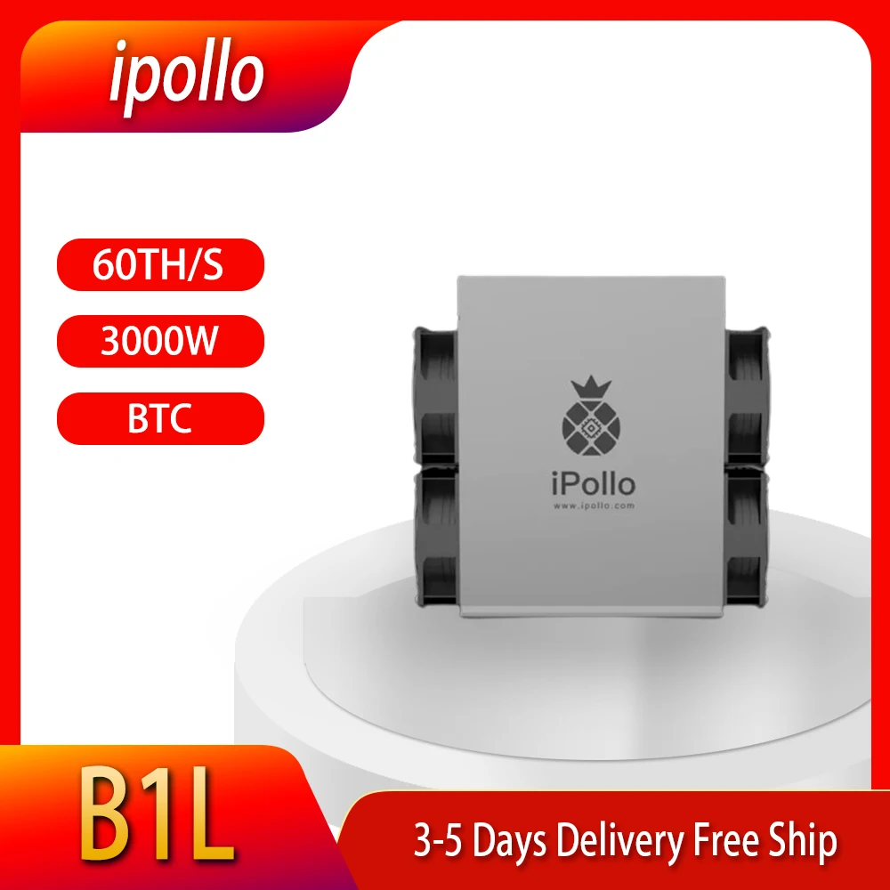 In stock Very new condition IPollo B1L 50T-60T SHA256 BTC BCH Miner Better than WhatsMiner M21S M20S Antminer S9 S15 S17 S19