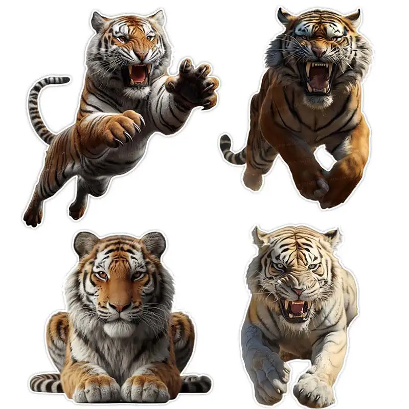 Свирепый тигр, стикер на стену, декор для комнаты мальчика, ванная комната, туалет, декор для гостиной, шкаф, холодильник, домашний декор, наклейки M1068