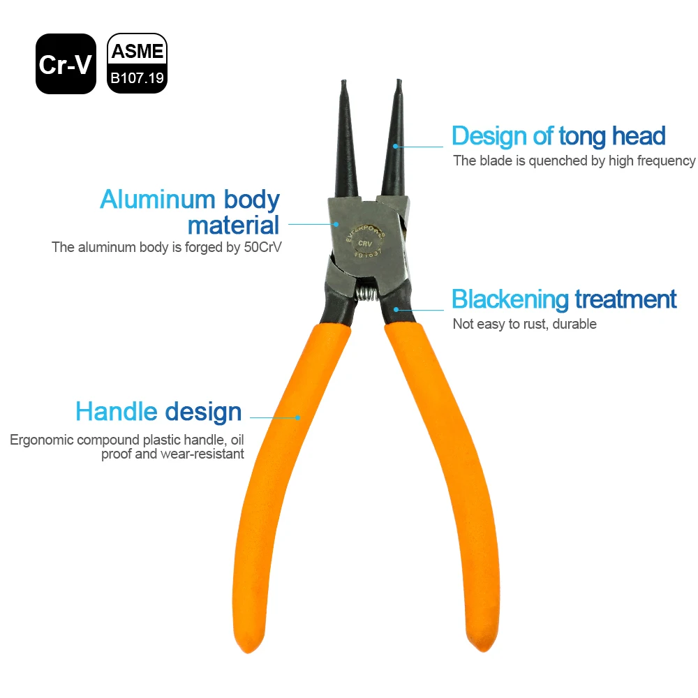 NINDEJIN Internal External Circlip Pliers 5 inch 7 inch Cr-V Retaining Ring Snap Ring C-Clip Pliers Clamp