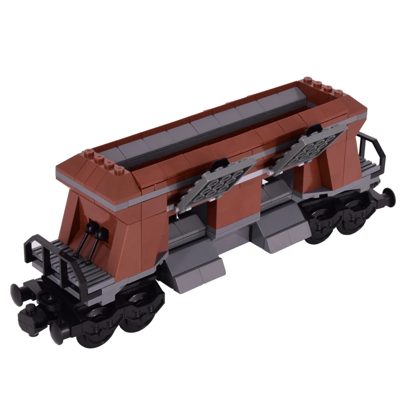 MOC City Creative ‌8-Wheel Hopper Car Carrier Train Rail Building Blocks Bricks DIY Technical Toys gifts