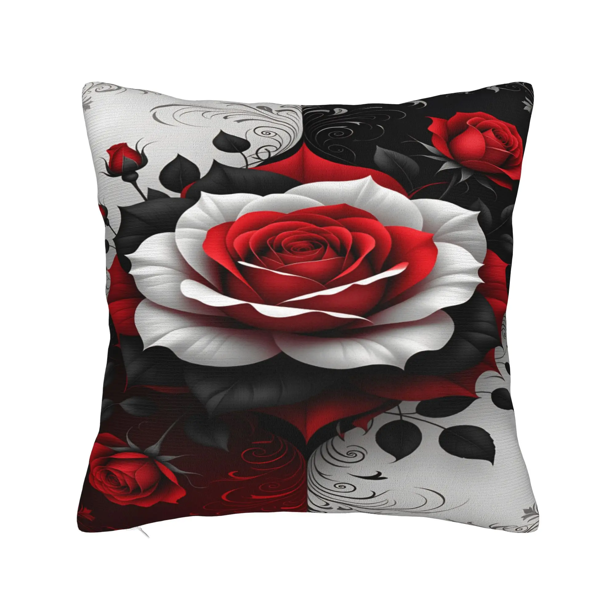 Valentine's Day Romantic Red Rose Pillowcases  Kawaii Pillow Case For Sofa Couch Bed Living Room Soft Pillow Cover