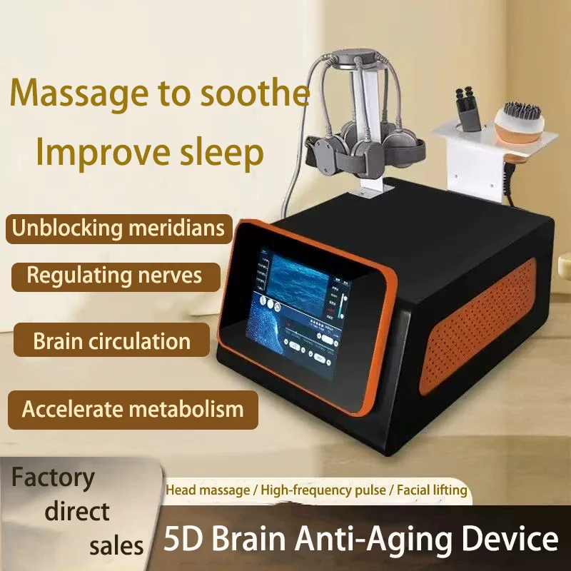 5 D Brain -aging instrument brain massage scalp hair follicle maintenance magnetic cranial magnetic stimulation