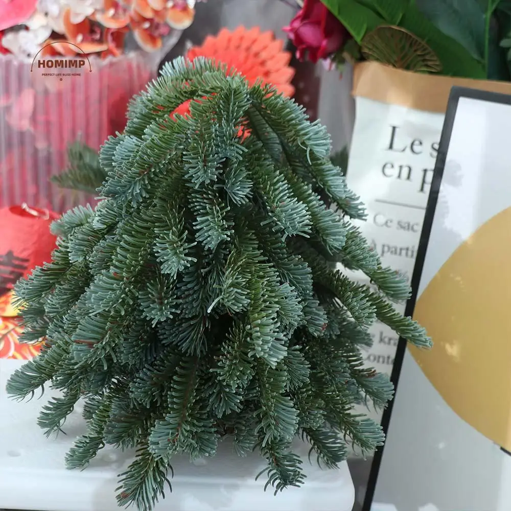 

Creative Tower Shaped Mini Christmas Tree Handmade Lifelike Faux Noble Fir Reusable Stable Christmas Decorations Hotel