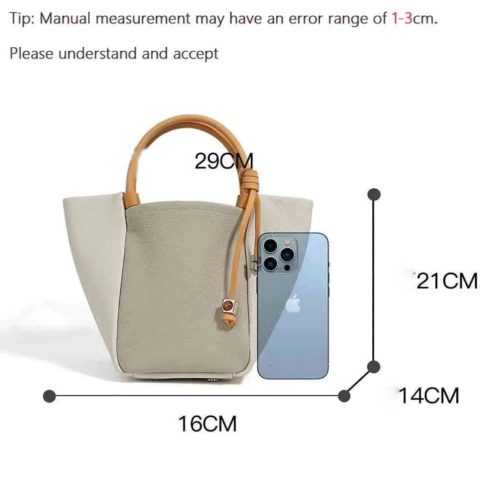 Motingsome Mini Pouch Bag Luxury Designer Woman Leather Basket Tote Underarm Handbag and Purses Minimalism Daily Bags 2024 New