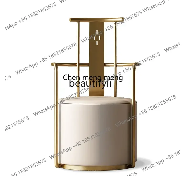 

cc182R11 Light Luxury Designer Home Backrest Chair Tea Room Stool Dining Chair Metal Single Leisure Chair