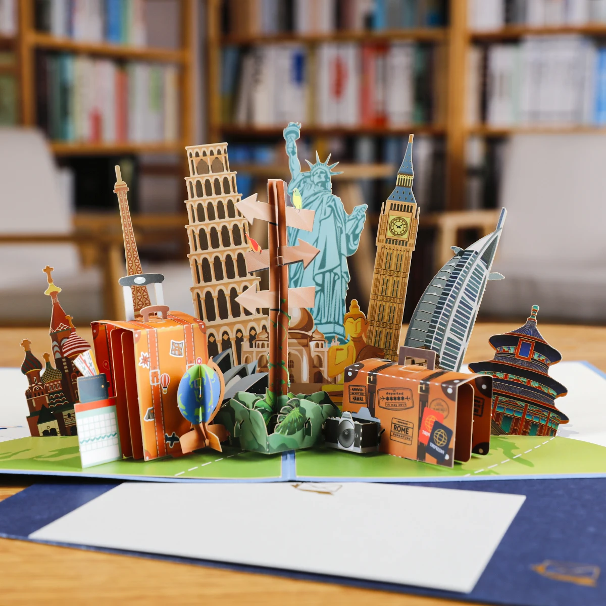 Travel Pop Up Card Journey Tour Souvenir 3D Greeting Cards Hotel Gift for Tourist Guests