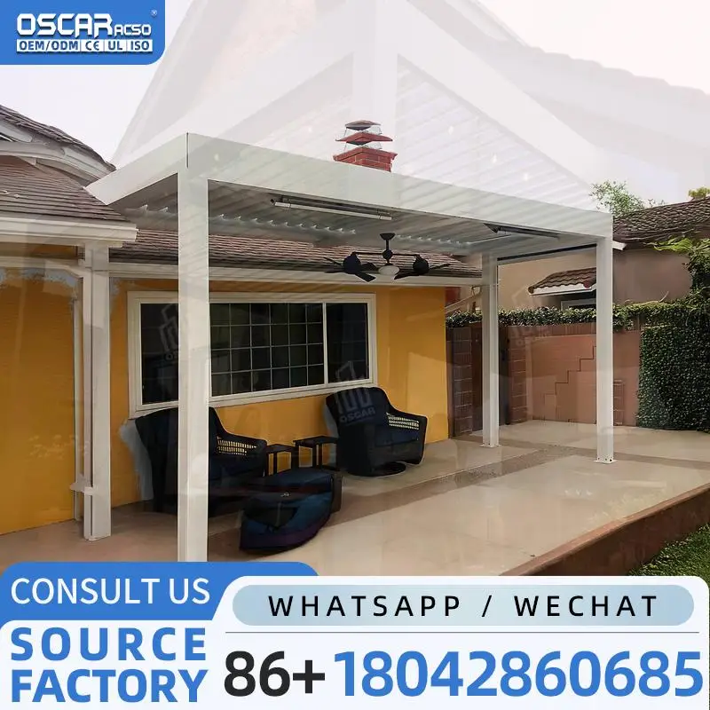 3x3 3x4 4x4 6x4m Modern Outdoor Bioclimatic Aluminium Louver Customizable Pergola for Gardens Patios Backyards in Western Countr