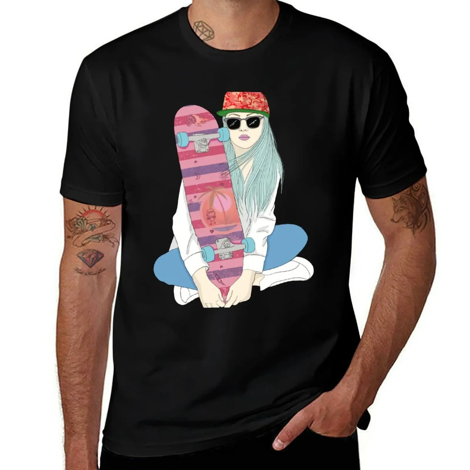 

Skateboarding T-Shirt Skateboard t Do Girl 100% shirts with prints A Skate SK8 Skatergirl t shirts Kickflip cotton man