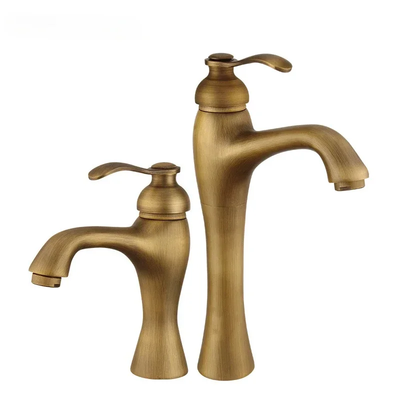 

All-copper Retro Faucet, Bathroom Cabinet, Washbasin, Basin on The Table, Splash-proof Faucet, Hot and Cold.