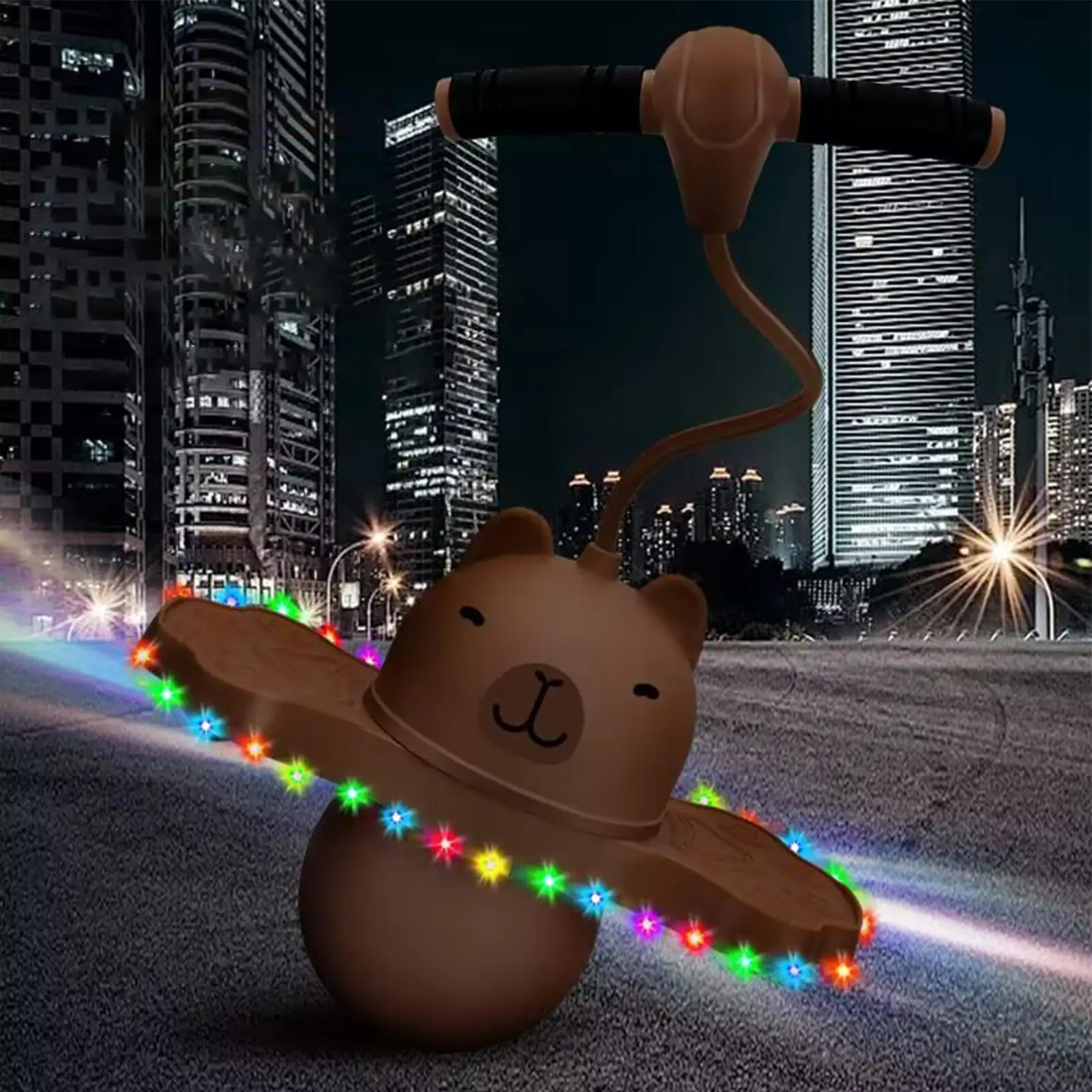 손잡이와 펌프가 있는 바운싱 볼, 균형 플랫폼, 어린이 놀이터 스포츠 운동 경쟁용 장난감