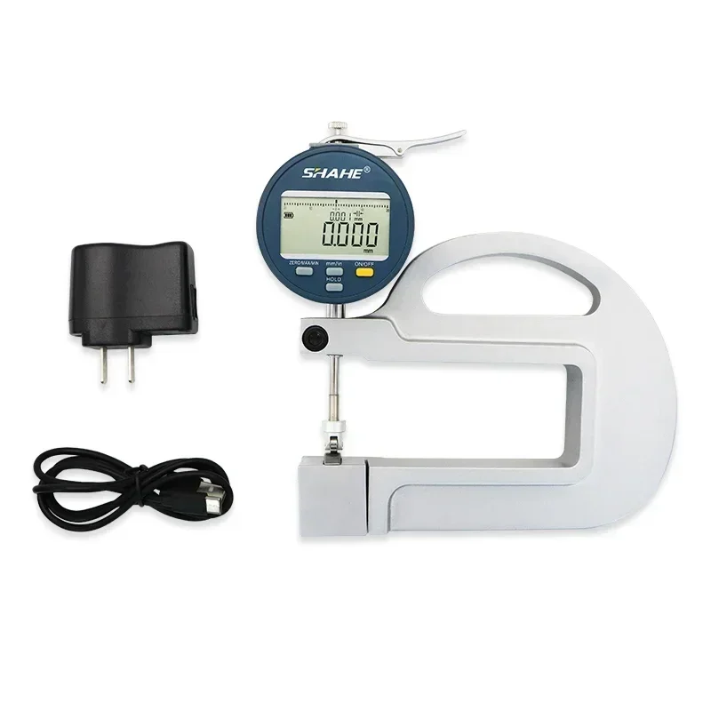 SHAHE Thickness Gauge 0.001 mm With Roller Insert 104mm Throat Depth Electronic Digital Dial Thickness Gauge 0-0.4 Inch/10mm