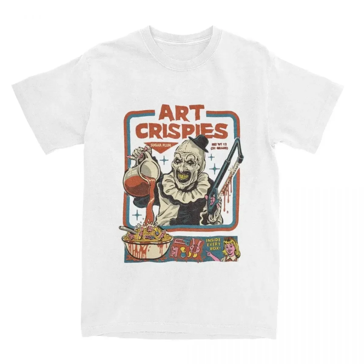 Art Crispies Terrifier Clown Shirt Apparel Men Women's Pure Cotton Fashion Retro Horror Tee Shirt Clothes Graphic Printing