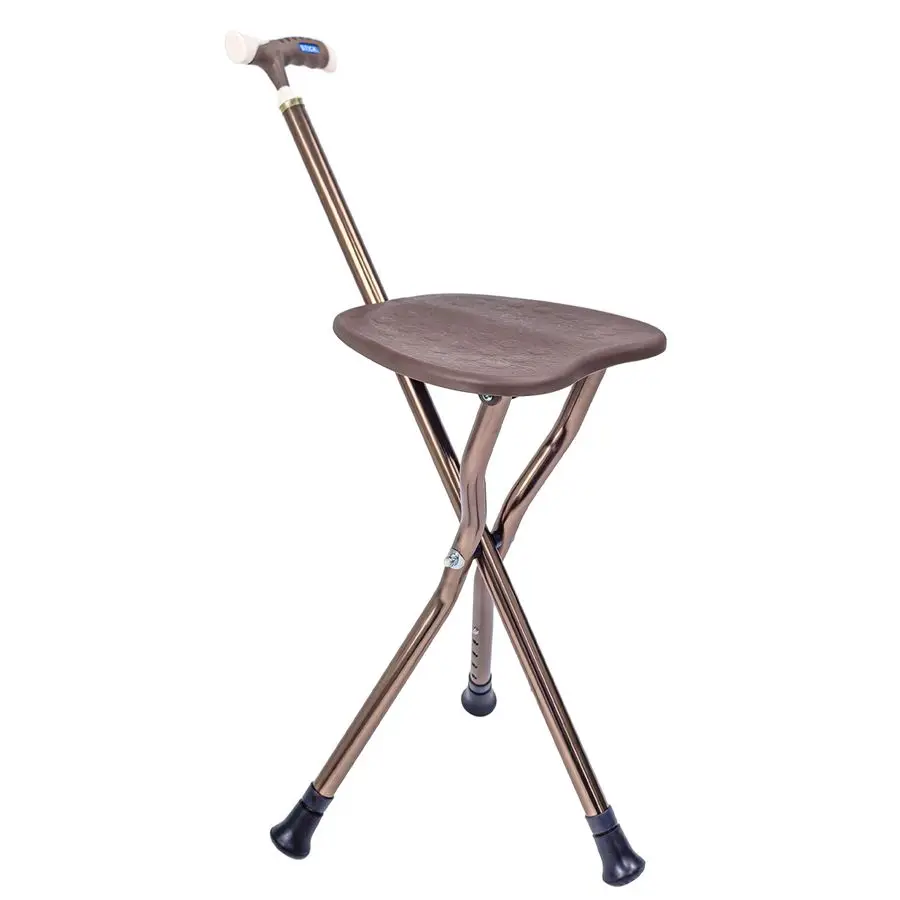 

Folding Cane Stool with Seat Lightweight Adjustable Walking Cane for Seniors, Ergonomic Design, 330 lbs Capacity, Portable and C