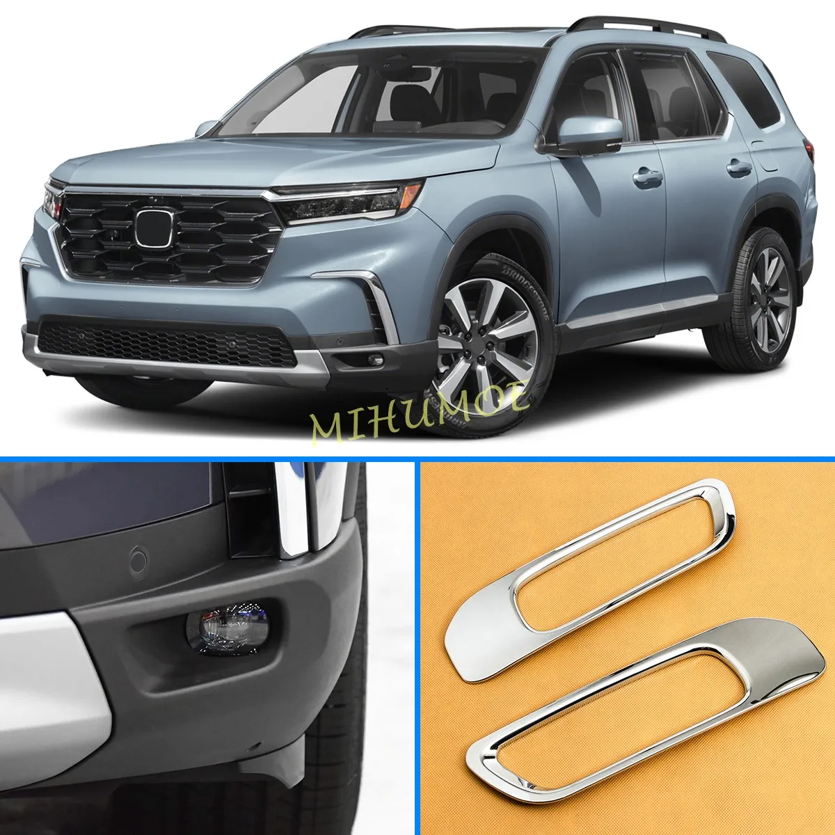 

Для Honda Pilot 2023 2024 2025: хромированная накладка на рамку противотуманной фары переднего бампера из АБС-пластика, декоративная наклейка
