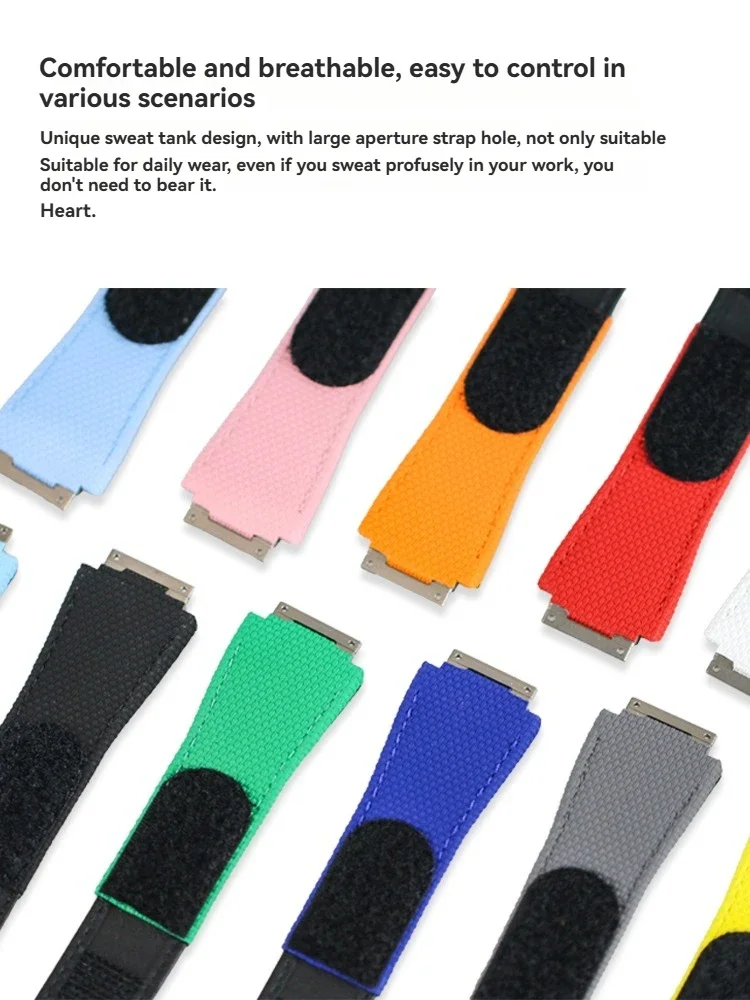 Fluororubber elastic Nylon Strap For Richard Miller RM67-01 67-02 RM011RM030 RM59-01 RM007 035 Watchband DIY custom FMK Bracelet