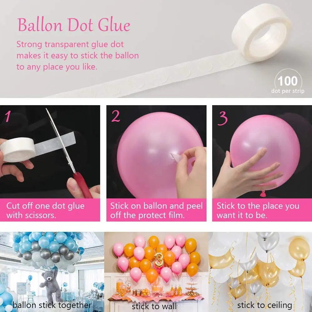 5M Balloon Chain Balloons Accessories Balloon Attachment Glue Dot Arch Decoration Birthday Party Wedding Decorations Supplies