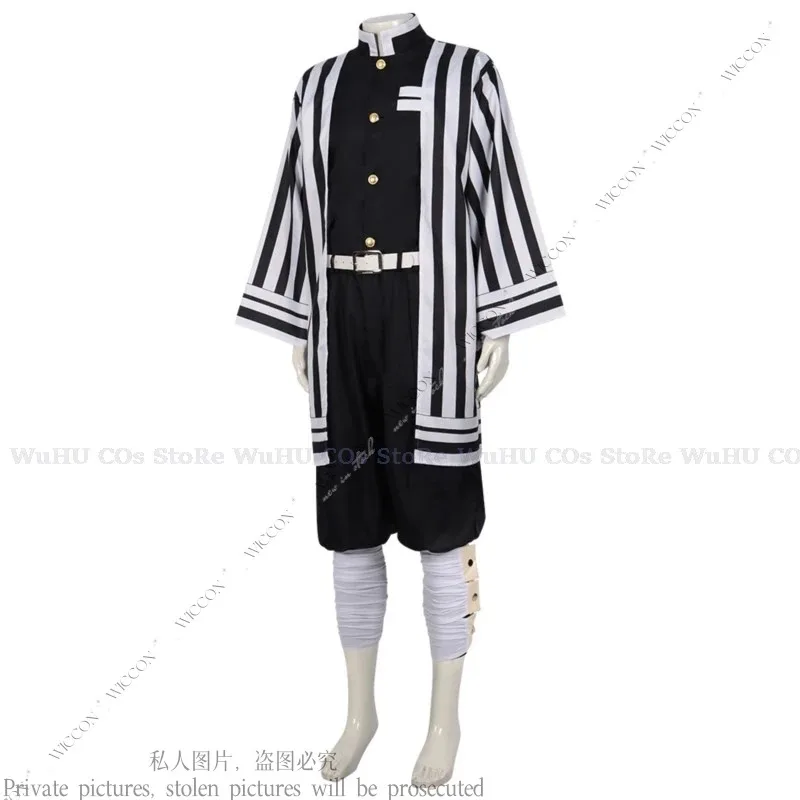 Iguro Obanai تأثيري حلي شعر مستعار ثعبان كوميك كون الملابس القتالية تمويه رجل امرأة أبيض وأسود المشارب هالوين Partya;k6; #4